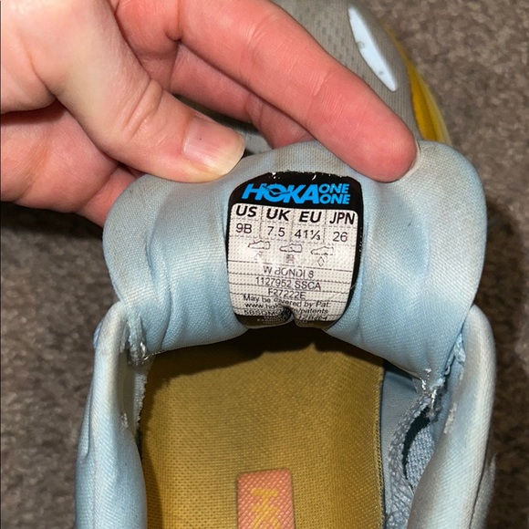 Hoka Women's Bondi 8 Blue and Yellow Running Shoes - Picture 6 of 6